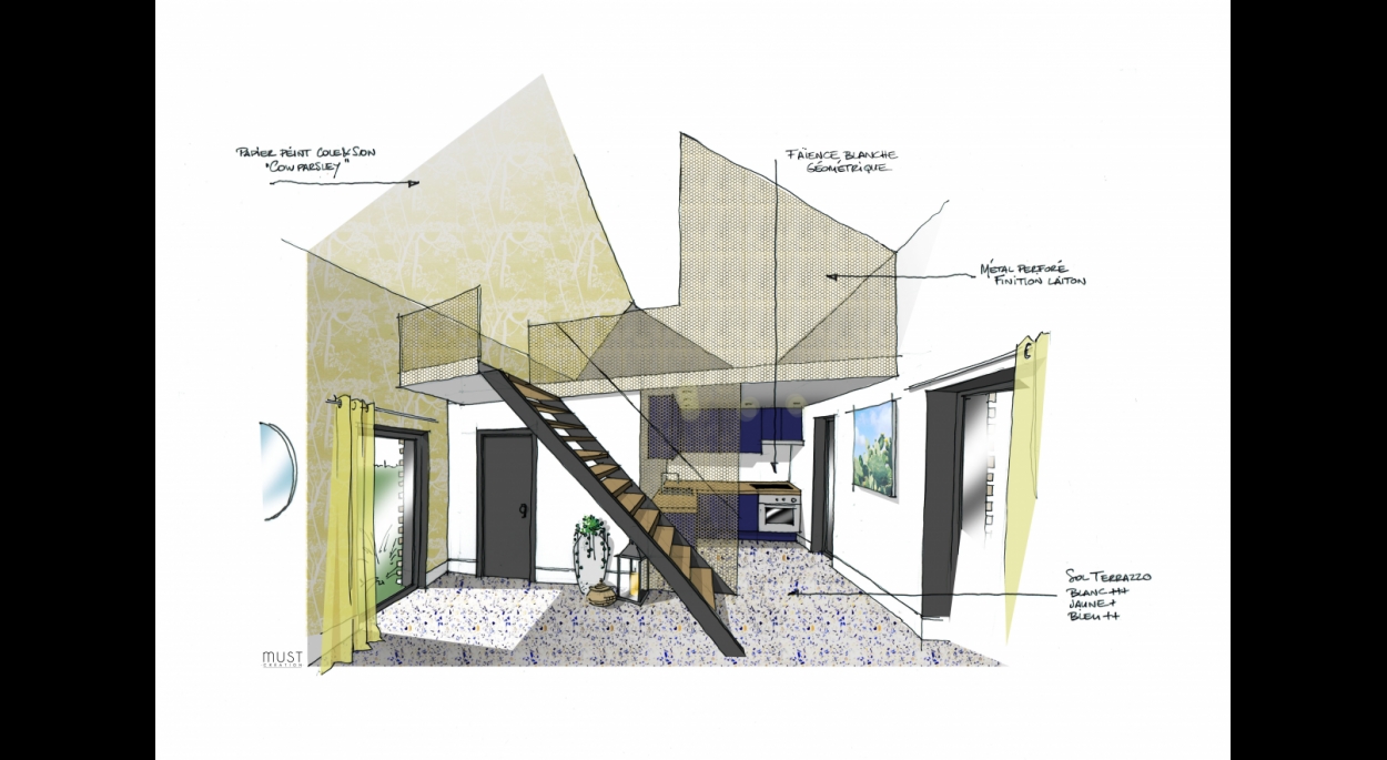 Meej Architecture / Studio d'invités vue intérieure
