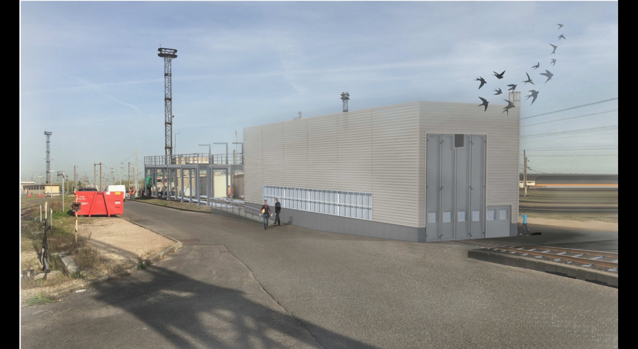 Exemple d'insertion - Dépôt de Permis de Construire site de Triage Projet Nil, Le Bourget par SLA Architecture