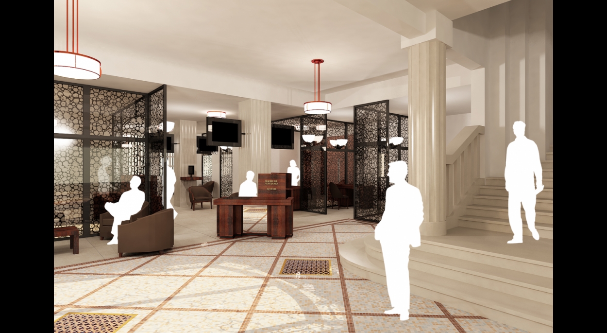 Aménagement hôtel de ville de Vincennes - Perspective de l'accueil 