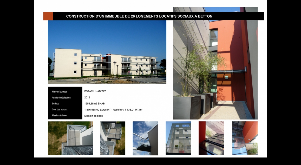 Construction d'un immeuble de 26 logements locatifs sociaux ESPACIL HABITAT à BETTON (35)
