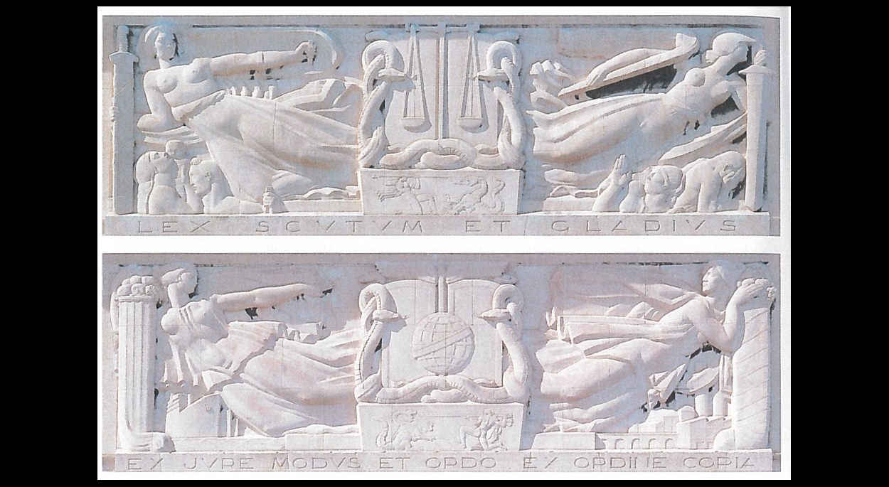 Bas reliefs réalisés par le sculpteur Antoine Sartorio