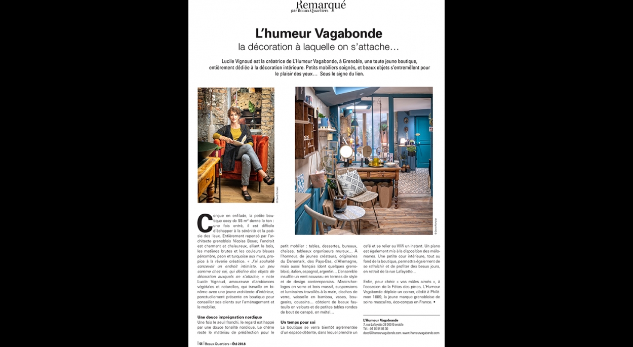 Rénovation et aménagement intérieur du magasin L'Humeur Vagabonde. Nicolas Boyer architecte