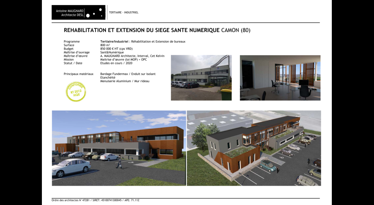 Réhabilitation et extension du siège Santé Numérique - Maugnard_Architectes_Amiens 