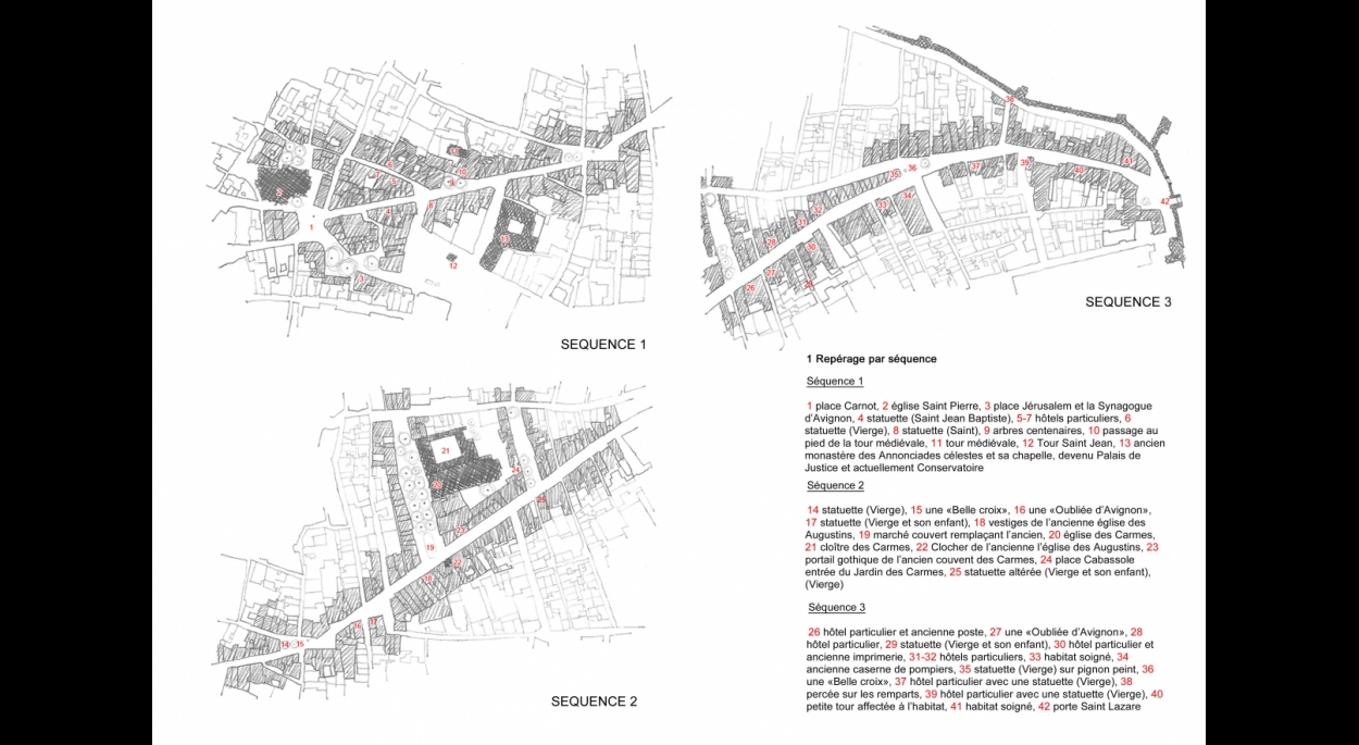 gisèle donon-analyse architecturale et urbaine axe carreterie-carnot à avignon-plan repérage