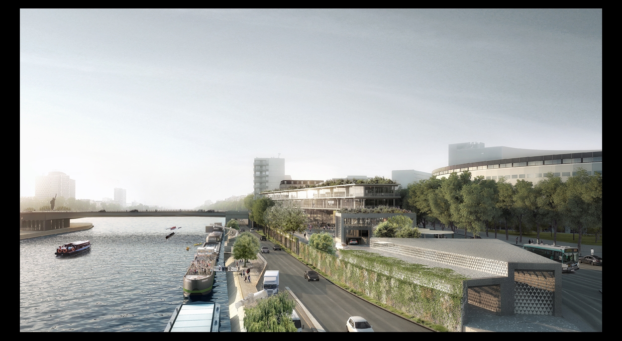 Le projet «En Seine !», vu depuis le RER C, intègre dans un quai le premier port fluvial de logistique urbaine basse émission dans Paris.