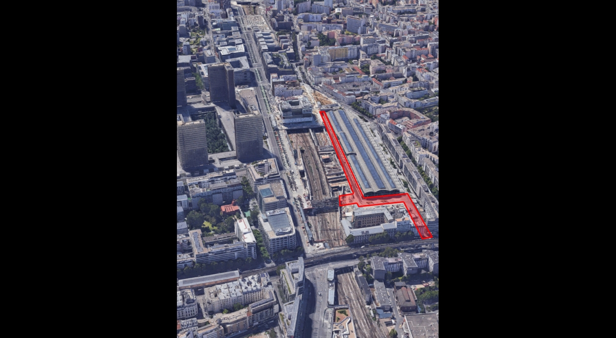 Vue aérienne de l'emprise du projet - Source photo ©GoogleMaps