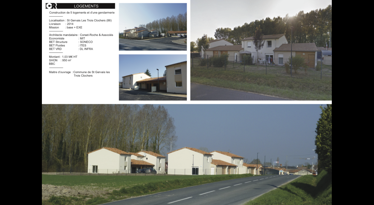 Gendarmerie et logements à Saint-Gervais-les-Trois-Clochers