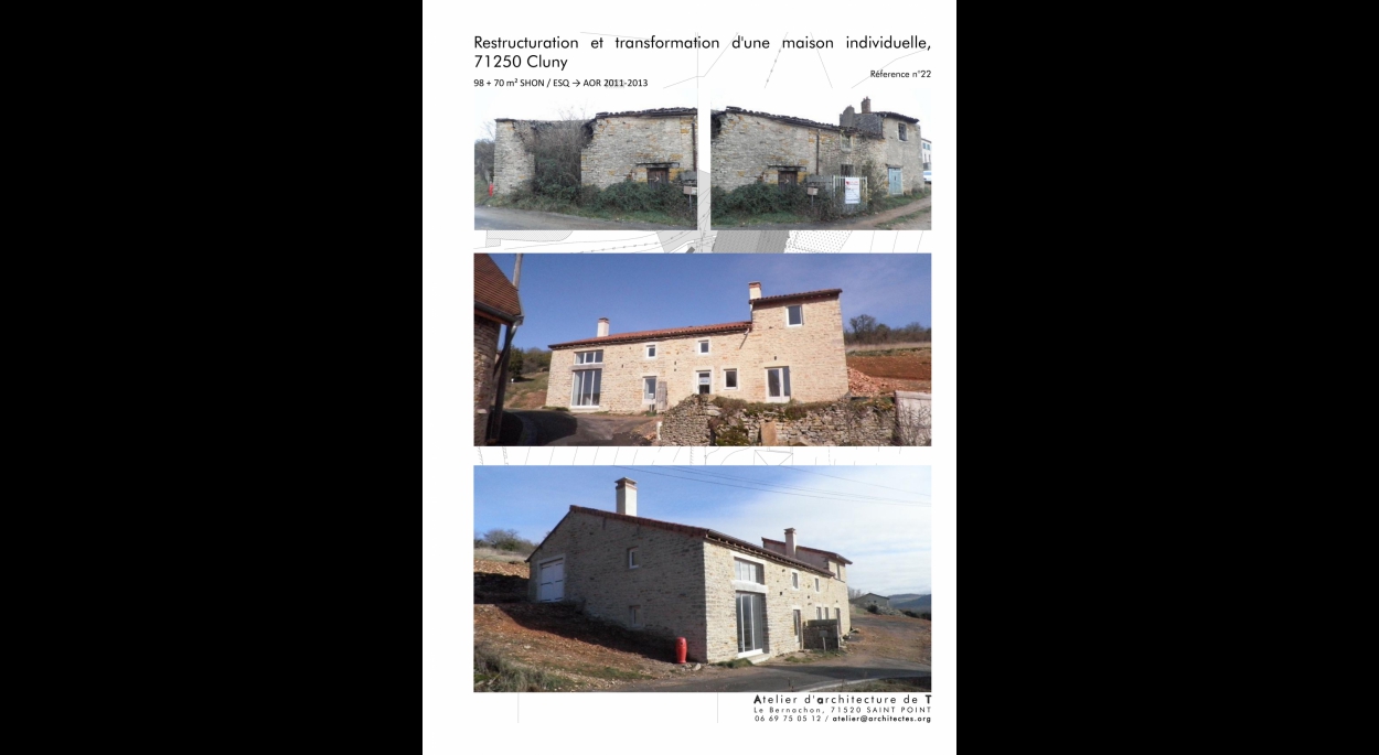 Restructuration et transformation d'une maison à Cluny