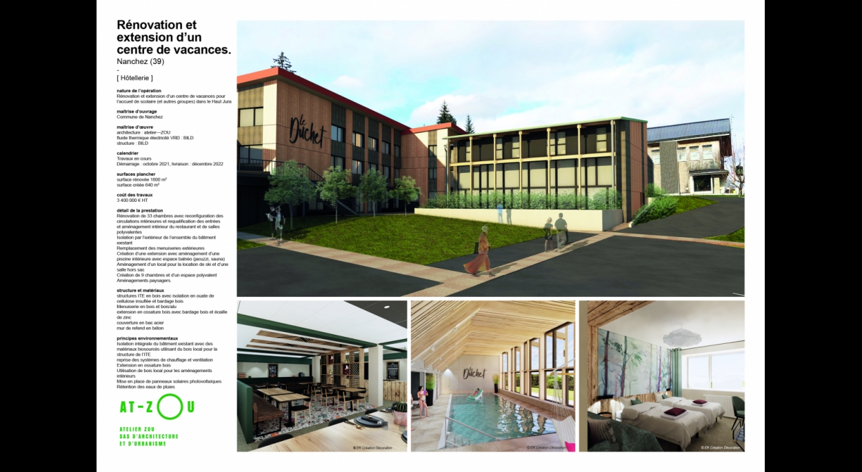 Rénovation et extension d’un centre de vacances pour l’accueil de scolaire (et autres groupes) dans le Haut-Jura