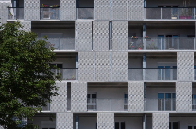 Loïc Brandet architecte - Bout des Landes, 15 rue Pont-Aven à Nantes - Façade Est (balcon) - Étages courants