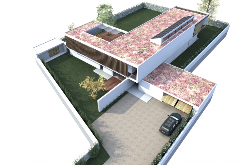 Construction d'une villa contemporaine haut de gamme à Blagnac. Projet par l'Atelier S architectures, architecte à Toulouse (Amidonniers)