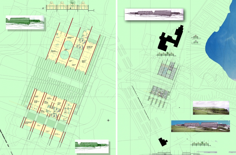Plan définition musée et services - Plan de Masse pour le site de la Chaussée des Géants