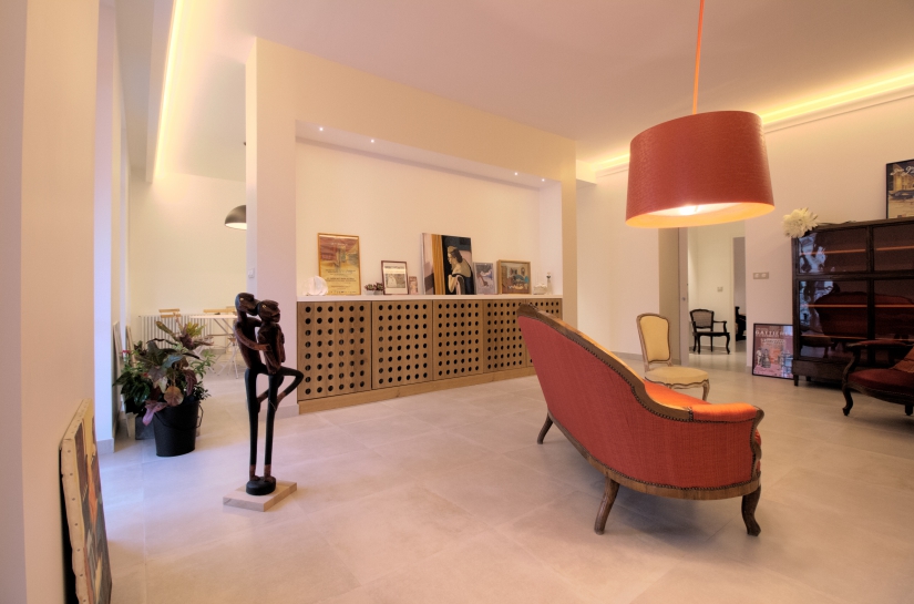Restructuration et agencement d'un appartement et cabinet de consultation de 105m² - Le salon