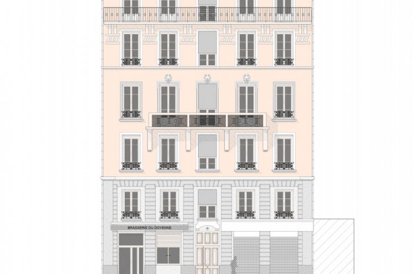Immeuble Doyenné - plan de façade sur avenue du Doyenné