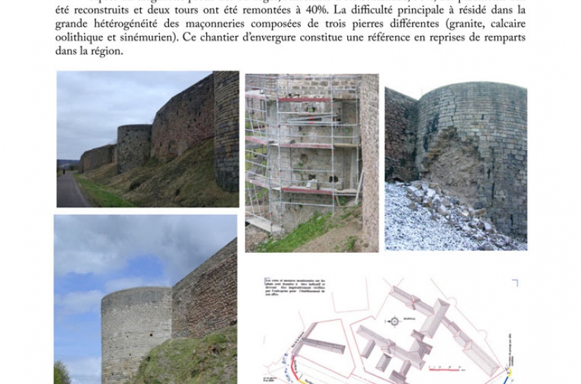 Restauration rempart médiéval site classé