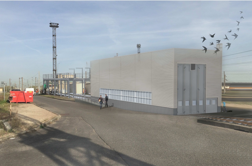 Exemple d'insertion - Dépôt de Permis de Construire site de Triage Projet Nil, Le Bourget par SLA Architecture