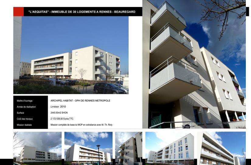 Immeuble de 30 logements locatifs sociaux ARCHIPEL HABITAT - ZAC Beauregard à RENNES