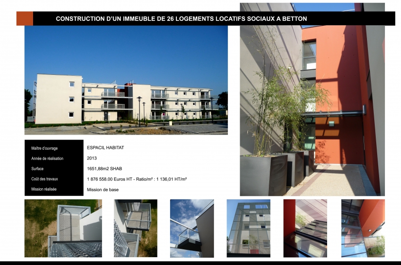 Construction d'un immeuble de 26 logements locatifs sociaux ESPACIL HABITAT à BETTON (35)