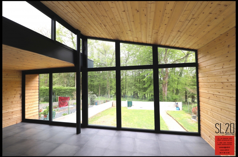 SL20 - Extension verre bois - La Roche sur Yon intérieur