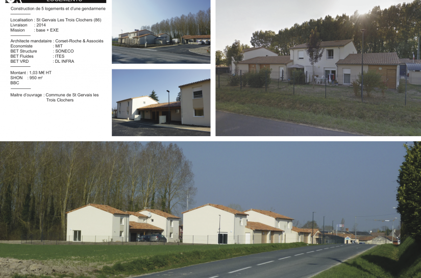 Gendarmerie et logements à Saint-Gervais-les-Trois-Clochers