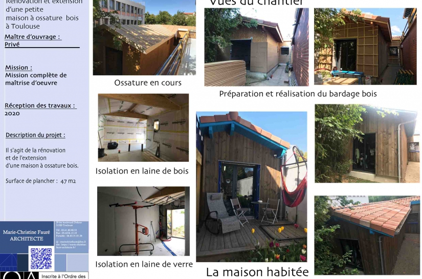 Rénovation et extension d'une maison à ossature bois à Toulouse