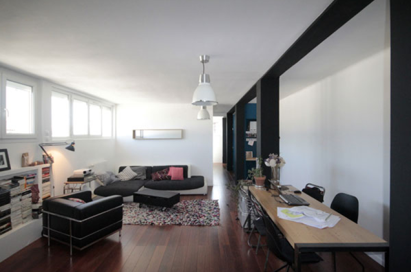 Renovation style loft d'un appartement du quartier Bonnefoy à Toulouse. Projet par l'Atelier S, architecte installé dans le quartier des Amidonniers à Toulouse