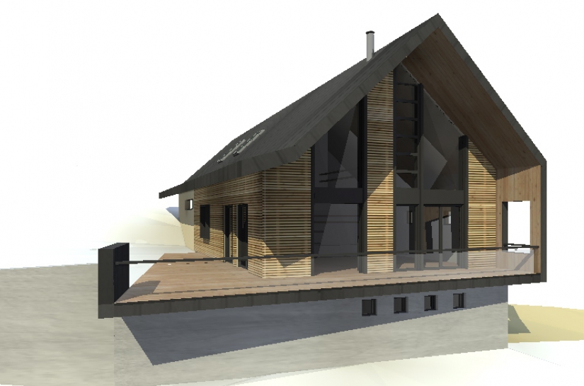construction maison de montagne contemporaine en ossature  bois. - par l' Atelier S architectes - architecte situé quartier des Amidonniers à Toulouse